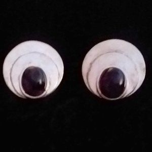 Sterling Silver and Amethyst Pierced Earrings